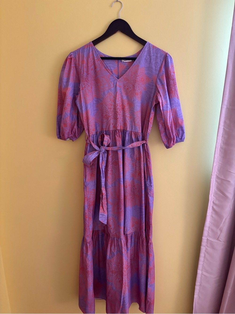 Maude Vivante Molly Lilac, Purple & Pink with Tie Waist 100% Cotton